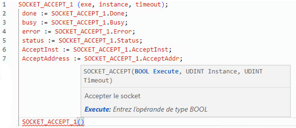 Exemple de texte structur&eacute; SOCKET_ACCEPT