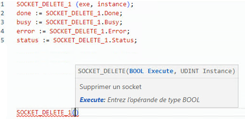 Exemple de texte structur&eacute; SOCKET_DELETE