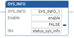 Exemple de sch&eacute;ma &agrave; relais SYS_INFO