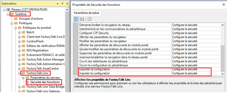 Propri&eacute;t&eacute;s de s&eacute;curit&eacute; des fonctions