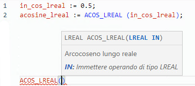 Esempi di Testo strutturato ACOS_LREAL