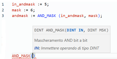 Esempio di testo strutturato AND_MASK