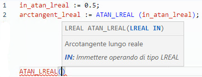 Esempio di Testo strutturato ATAN_LREAL