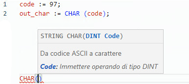 Esempio di Testo strutturato CHAR