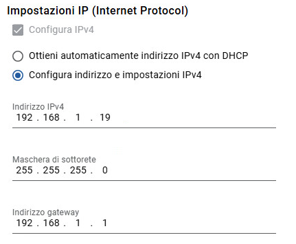Configurazioni IP per il controllore B