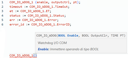 Esempio di Testo strutturato COM_IO_WDOG