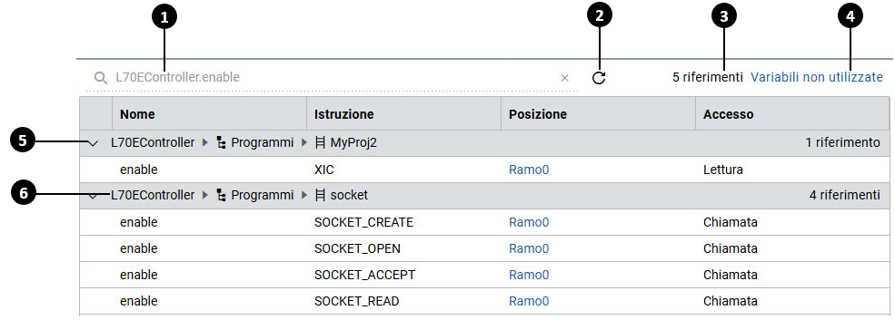 Browser riferimenti incrociati