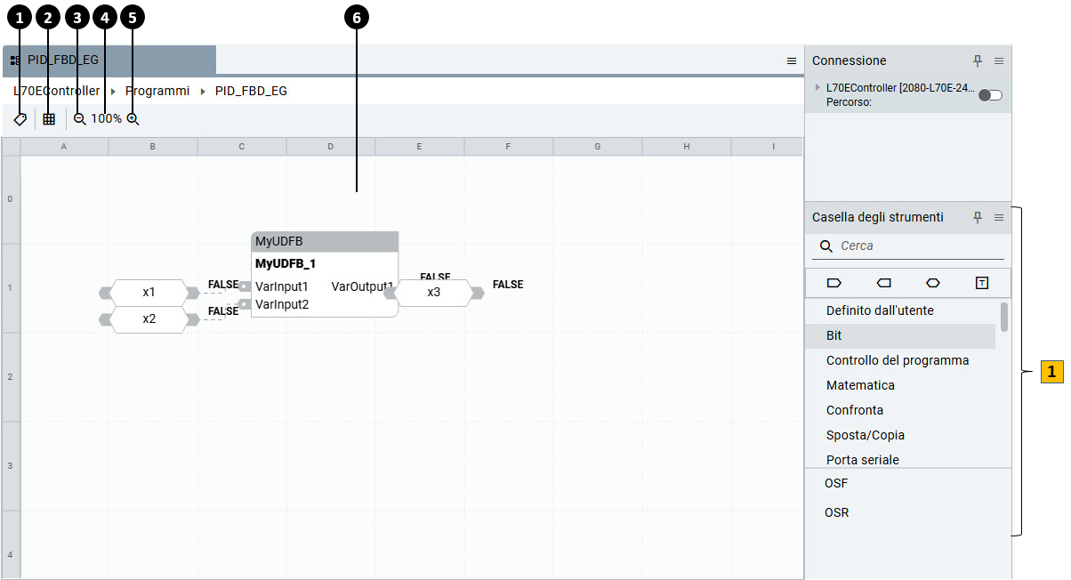 Ambiente di sviluppo del programma FBD