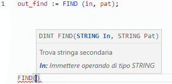 Esempio di Testo strutturato FIND