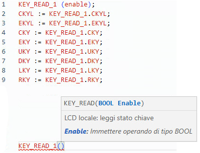 Esempio di Testo strutturato KEY_READ