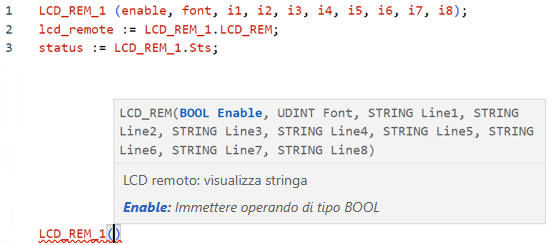 Esempio di Testo strutturato LCD_REM