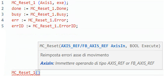 Esempio di testo strutturato MC_Reset