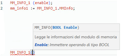 Esempio di testo strutturato MM_INFO