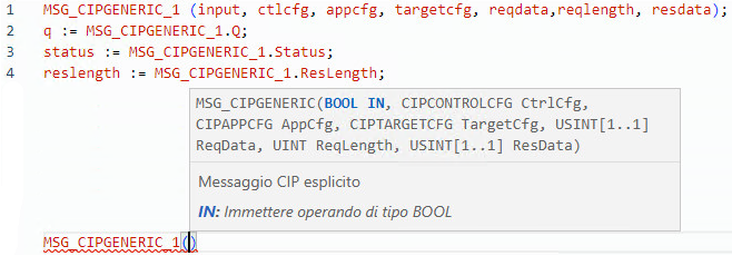 Esempio di Testo strutturato MSG_CIPGENERIC