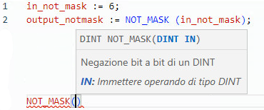 Esempio di Testo strutturato NOT_MASK