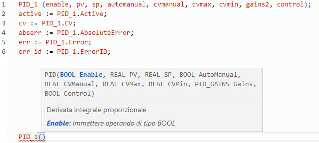 Esempio di Testo strutturato PID
