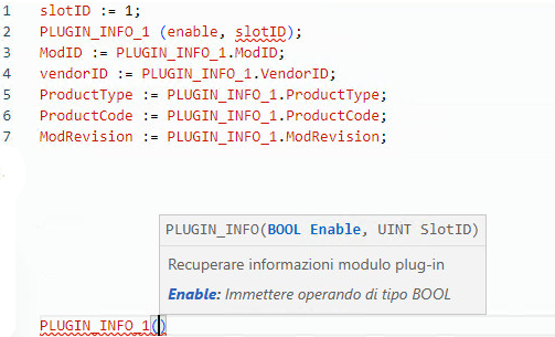 Esempio di testo strutturato PLUGIN_INFO
