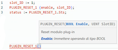 Esempio di Testo strutturato PLUGIN_RESET