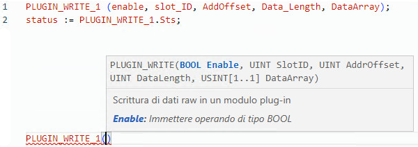 Esempio di Testo strutturato PLUGIN_WRITE