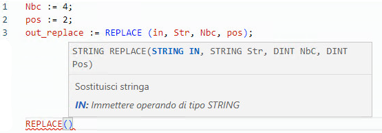 Esempio di Testo strutturato REPLACE