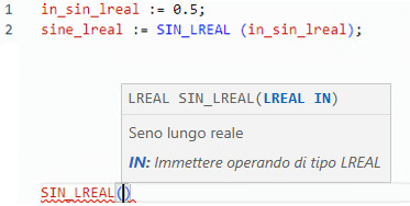 Esempio di testo strutturato SIN_LREAL