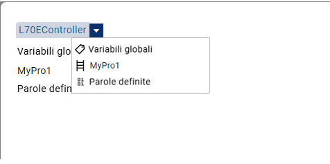 Selettore di variabili - Elenco ambito