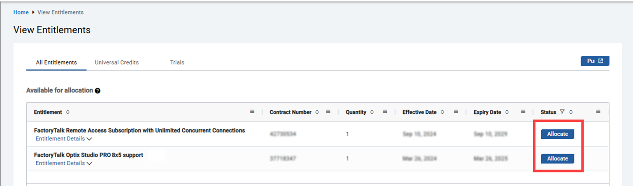 次の図は、FactoryTalk Hub で使用可能な資格を割り当てる場所を示しています。