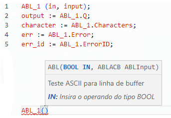 Exemplo de texto estruturado ABL