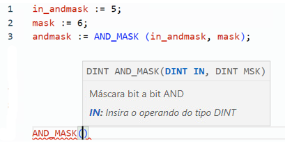 Exemplo de texto estruturado AND_MASK