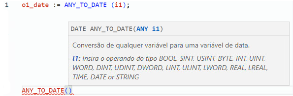 Exemplo de texto estruturado ANY_TO_DATE