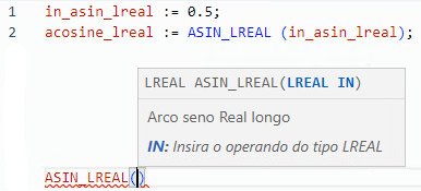 Exemplos de texto estruturado ASIN_LREAL