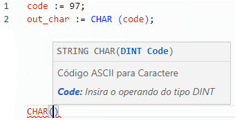 Exemplo de texto estruturado CHAR