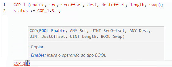 Exemplo de texto estruturado COP