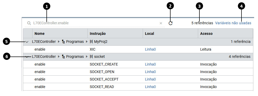 Navegador de referência cruzada