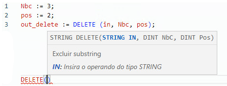 Exemplo de texto estruturado DELETE