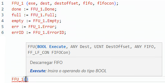 Exemplo de texto estruturado FFU