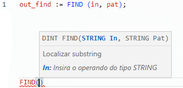 Exemplo de texto estruturado FIND