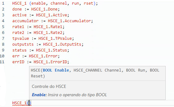 Exemplo de texto estruturado HSCE