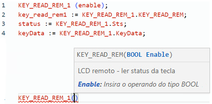 Exemplo de texto estruturado KEY_READ_REM