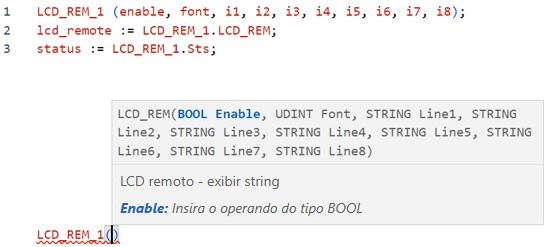 Exemplo de texto estruturado LCD_REM