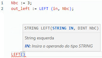 Exemplo de texto estruturado LEFT