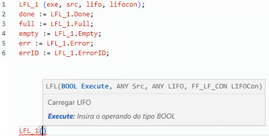 Exemplo de texto estruturado LFL