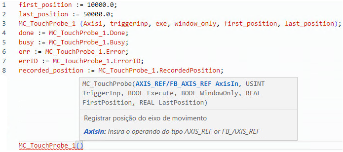 Exemplo de texto estruturado MC_TouchProbe