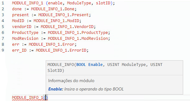 Exemplo de texto estruturado MODULE_INFO