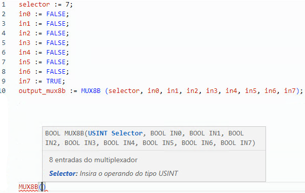 Exemplo de texto estruturado MUX8B