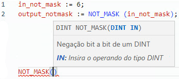 Exemplo de texto estruturado NOT_MASK