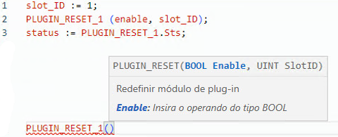 Exemplo de texto estruturado PLUGIN_RESET