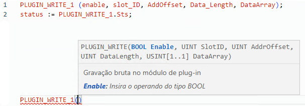 Exemplo de texto estruturado PLUGIN_WRITE