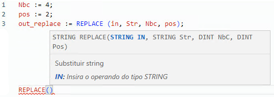 Exemplo de texto estruturado REPLACE