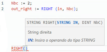 Exemplo de texto estruturado RIGHT